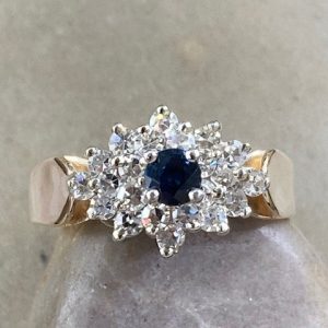 115-16561 SAPPHIRE & DIAMOND CLUSTER